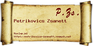Petrikovics Zsanett névjegykártya